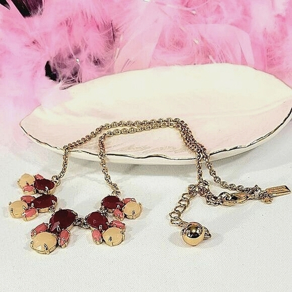 Kate Spade Jeweled Red Pink Necklace